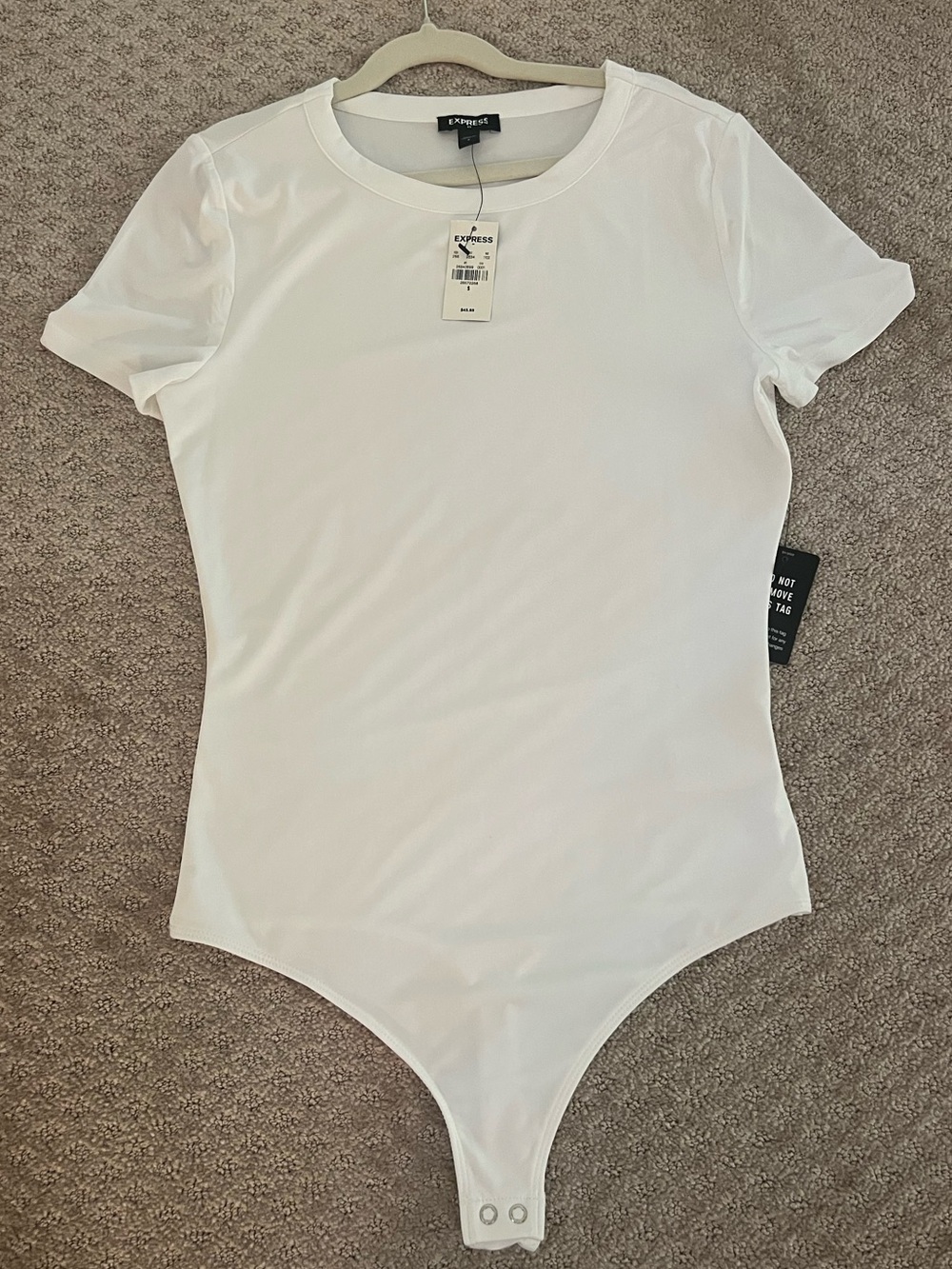 NWT Express short sleeve bodysuit white Size S